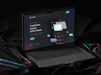 Wallet Hero Header for Echo UI Kit banking branding credit card dark theme fintech freebie gradient holo interface logo mobile app mockup product design typography ui design uiux user interface uxui wallet wallet app