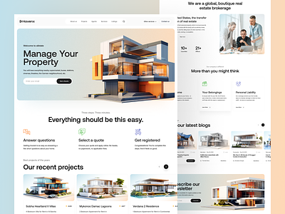 Real Estate Project agency architecture building clean home page house interface landing page portfolio project real estate real estate agency real estate website residence ui ui design ux ui design web web design webdesign