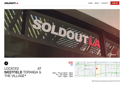 SoldOutLA Website Design & Development ui web design web development