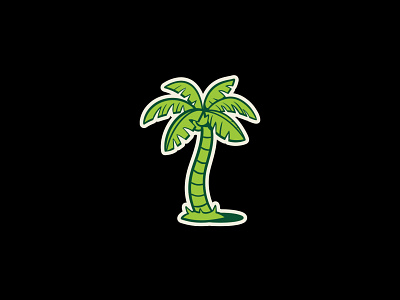 Sticker - Palm tree - Burger Branding badge branding design fast food graphic design illustration logo palm palm tree palm trees print sticker stickers street food typography vector
