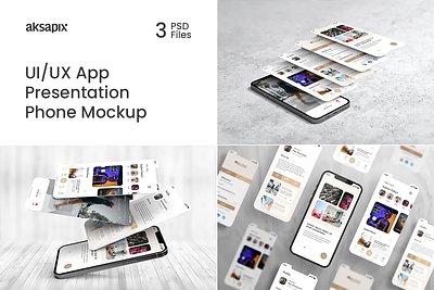 UI - UX App Presentation - Phone Mockup branding design graphic design illustration mockup psd ui ux