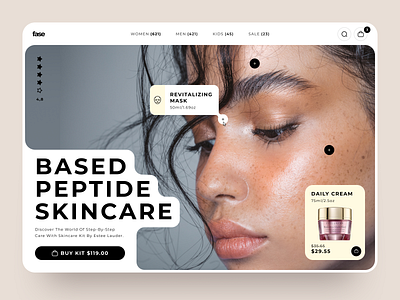 Skincare Website Design beauty cosmetics cosmetology design ecommerce health makeup product design product page shopping skin skincare typography ui ux web website