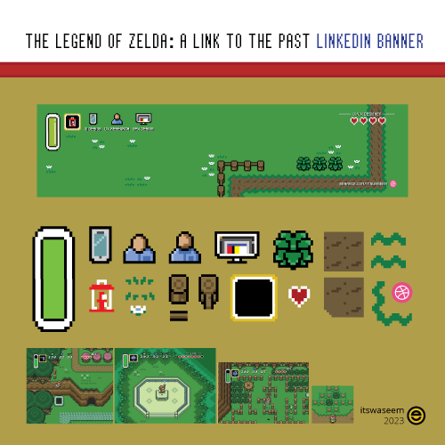 Zelda: Inspired Linkedin Banner banner graphic design linkedin pixel retro ui zelda