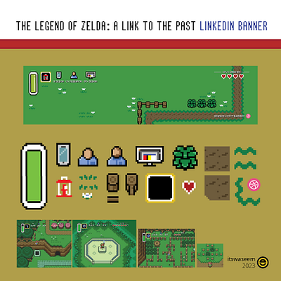 Zelda: Inspired Linkedin Banner banner graphic design linkedin pixel retro ui zelda