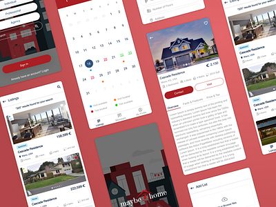 MayBeAtHome: Property Listing & Booking Platform animation app branding design flat design graphic design illustration logo responsive design ui