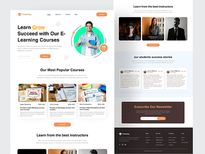 E-Learning Landing Page design e learning education hero section homepage landing page learning platform online course online course website online education study ui ui design uiux web webpage website