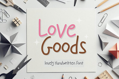 Love Goods - Lovely Handwritten Font cute font decorative font doodles hand drawn font hand lettered font hand lettering handwriting font handwritten font handwritten notes lettering love organic pinterest quotes pretty font quote quotes quotes instagram social media font sticky notes valentines