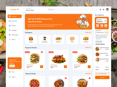 LetsMeal - Food Delivery Web App android design figma food delivery food delivery app food delivery web app illustration ios product design ui ui design user friendly ux ux design web app