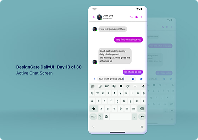 Designgate DailyUI Challenge Day 13 of 30- Active Chat Screen chat chat screen dailyui designgate dm messenger screen ui whatsapp