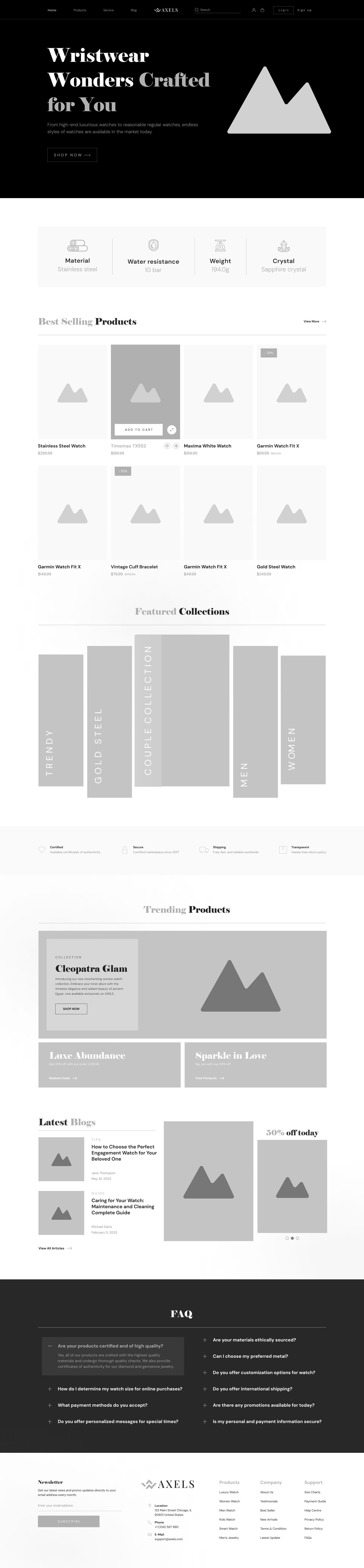 Wrist Watch Shop Landing Page UI Design by Najmul Hasan Rifat | Senior ...