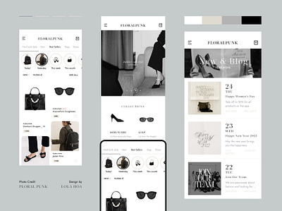 Floral Punk Fashion Shop Online Mobile App app design fashion floral mobile online punk shop ui uidesign