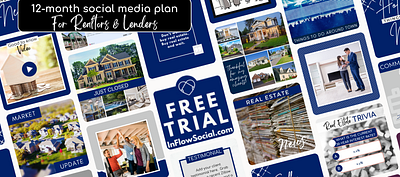 12-mo calendar dashboard of social media templates~ for Realtors