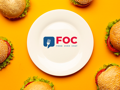 Food Over Chat - Logo Design brand identity burger food graphic design logo logo design