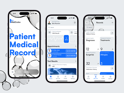 Patient Medical Record Mobile App UI/UX | Masterly ai branding cds design graphic design healthcare medtech mobile design patient management ui uiux ux