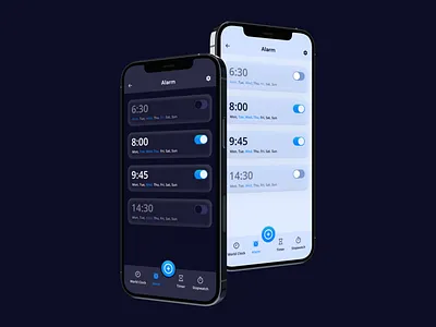 Toggle On/Off switch for alarm mobile app alarm animation app clock components dailyui design system figma minimal mobile off switch on off switch on switch product design reminder settings switch ui ui kit ux