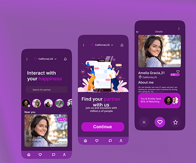 Dating app ui kit animation branding graphic design ui