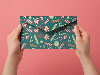 Holiday Candies Seamless Pattern candy canes christmas pattern design digital art digital illustration graphic design illustration pattern surface pattern wrapping paper