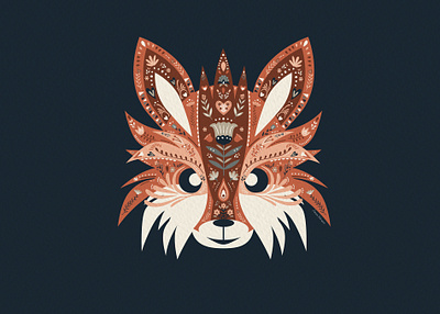 Folky Fox adobe animal digital illustration flowers folk fox graphic design ill illustration illustrator