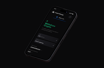 Withdraw - Crypto Manage blockchain branding crypto cryptocurrencies graphic design technological design transaction ui ux wallet