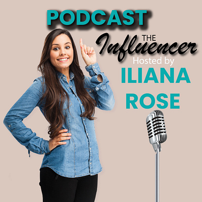 THE INFLUENCER PODCAST adobe illustrator beautiful lady branding design graphic design illustration influencer lady live audience live streaming logo microphone podcast typography ui ux vector