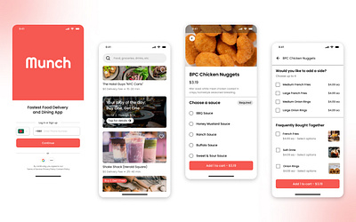 Food Delivery App UI Design app branding design graphic design typography ui ux vector