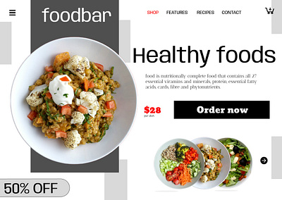 Foodbar website design animation design graphic design logo ui ux vector