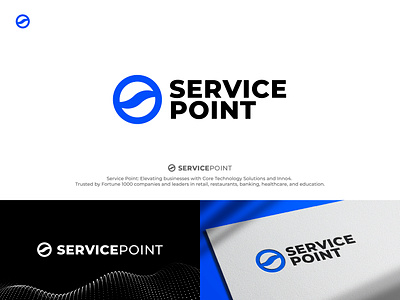 Service Point logo design banking blue circle digital marketing dots education healthcare holding hospitality parent company point qsr restaurant retail s service solutions stability tech technology