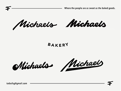 Michaels Bakery bakery branding calligraphy classy custom design flow fun handmade handwritten identity lettering logo retro script sweets type unique