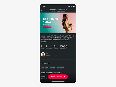 Yoga Video Workout App begineer fitness fitness app ui workout workout app yoga