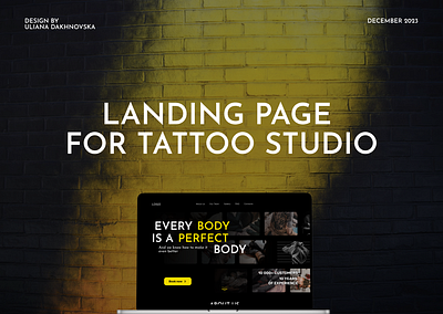 Landing Page | Tattoo studio design landing ui ux web