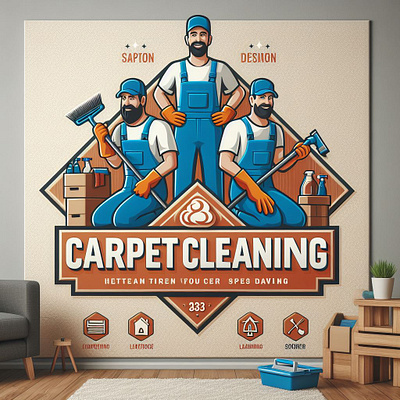 Carpet Cleaning Poster Design branding carpetcleaning design illustration logo