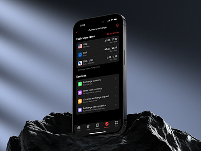 Currency Exchange in PUMB－Banking App app banking business clean dark mode exchange finance fintech interface mobile mobile app money payment uxdesign