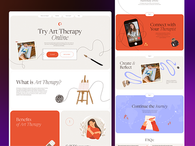 Art Therapy Landing Page art therapy branding design landing landing page logo psychology ui design uiux uiux design ux design web design website website design