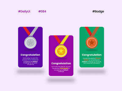 DailyUI Day084 - Badge badge cardlayout dailyui dailyui084 dailyuichallenge design feedbackmatters figma figmadesign goals illustration medal ui uidesign uiuxdesigner userexperiencedesign userinterfacedesign