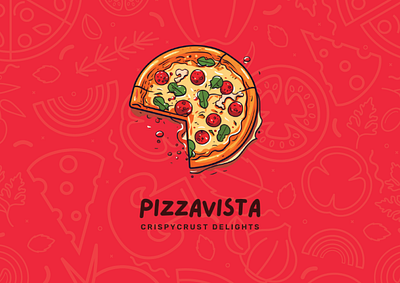 Pizza Vista Logo Brand branding design graphic design illustration logo vector