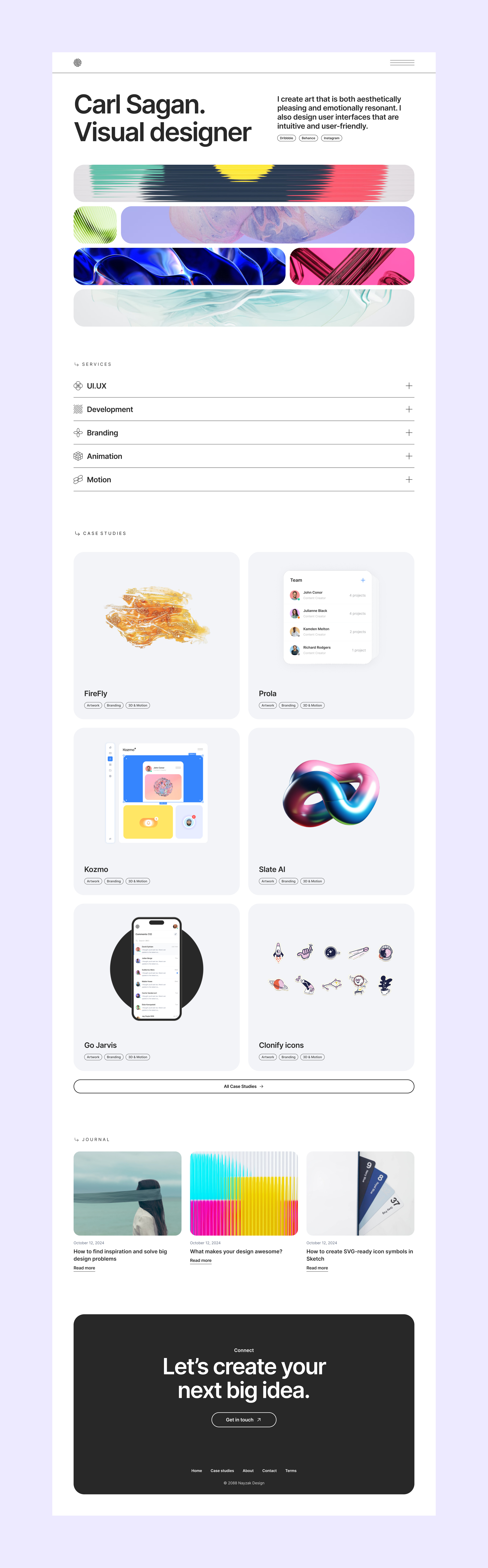 Blnk - Framer Portfolio Template by Clonify for UI8 on Dribbble