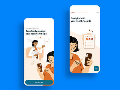 Health Care App - Onboarding healthcare onboarding ui visual design