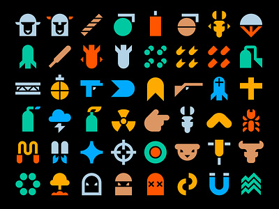 Worms Icons and UI armageddon banana bomb golden donkey graphic design holy grenade icon design icons jet pack logo military sci fi super sheep team17 ui user interface worms armageddon
