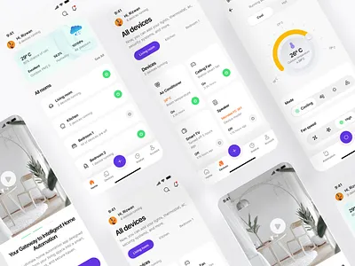 Home Automation App app concept automation design graphic design home automation iphone app minimal mobile app mobile app design mobile design smart smart device ui ui ux ui design ui ux user interface