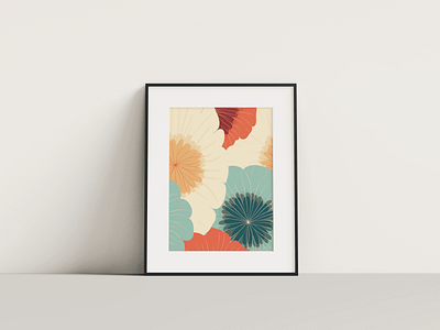 Vintage floral pattern floral flower graphic design japanese poster vintage