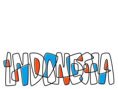INDONESIA indonesia lettering logo mural