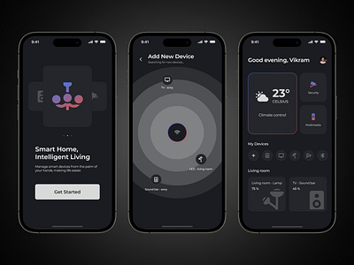 Smart Home Application Screens dailyui interface smart ui uiux uxdesign
