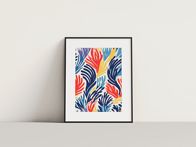 Sea coral pattern graphic design pattern poster print