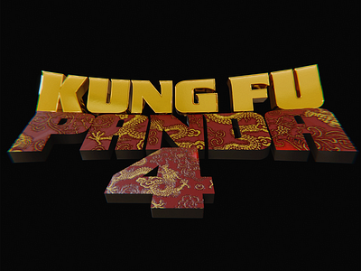 Kung Fu Panda 4 3d dragon dreamworks gold graphic design kungfupanda logo pattern titlecard typography