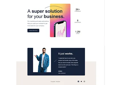 ZenZone animation business developer figma frontend landingpage responsive swaminathanselvam swamithedev uiux