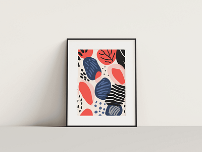 Colorful abstract shapes pattern pop poster print
