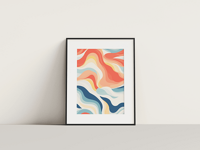 Abstract wave art print 2 pattern poster print