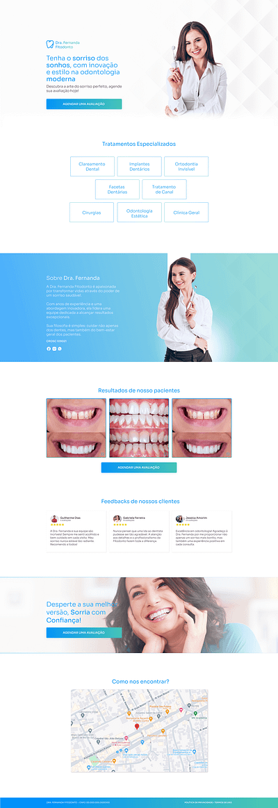 Landing Page Odontologia - Dentista Dra. Fernanda 3d animation branding graphic design logo motion graphics ui