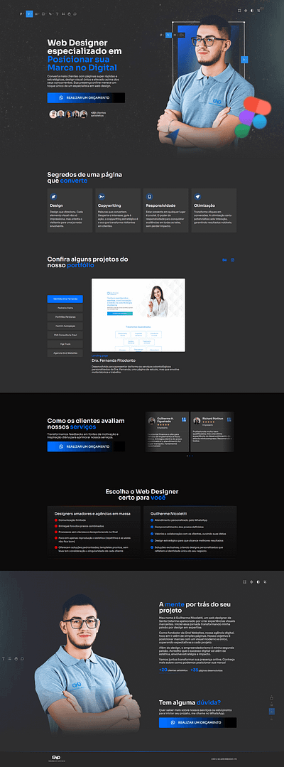 Página de Captura - Web Designer Guilherme Nicoletti 3d animation branding graphic design logo motion graphics ui
