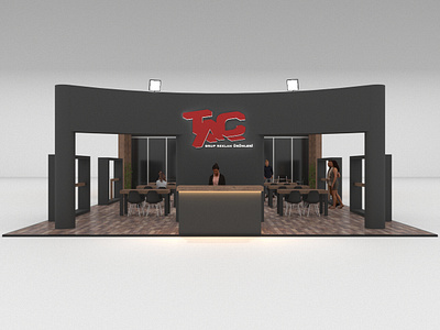 Taç 3d 3ds max booth exhibition exhibition booth exhibition stand expo graphic design vray